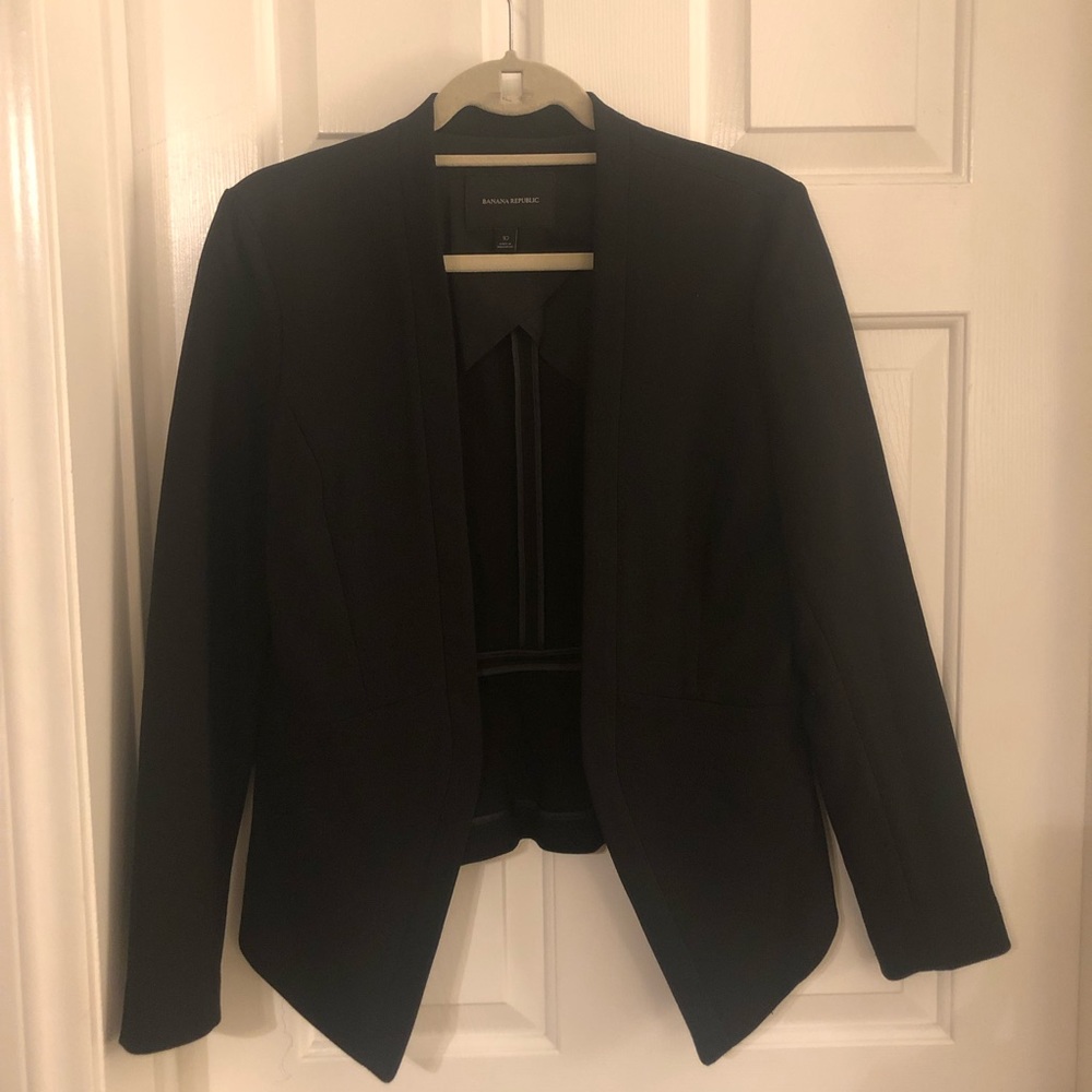 Banana Republic Black Cut Away Blazer